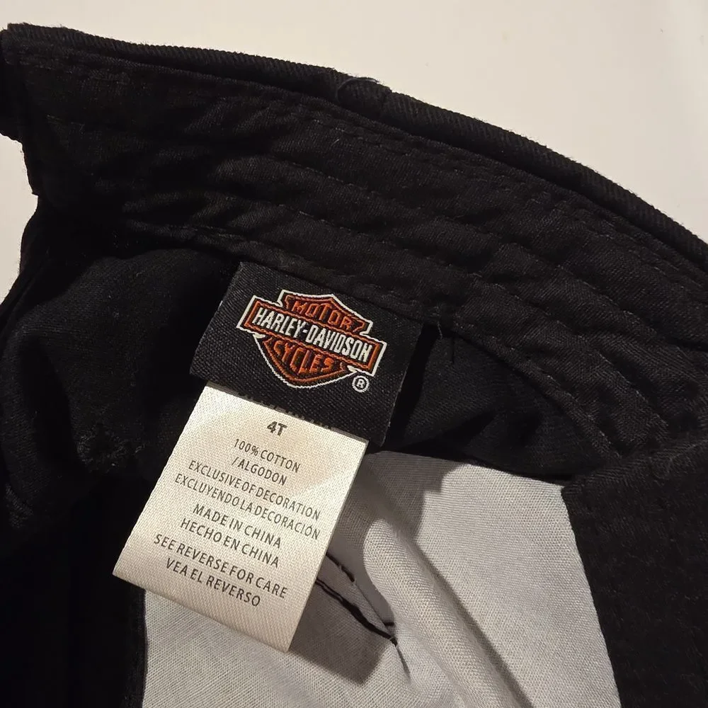 Harley-Davidson Toddler Black and Pink Rhinestone Cap